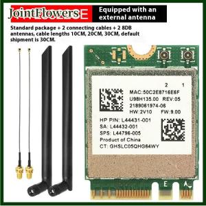 JointFlowers 1 Bộ 2.4GHz Bluetooth tương thích Wifi thẻ IPX kết nối thẻ rtl8822ce Dual-Band 802.11ac 1200Mbps M2 Wifi thẻ