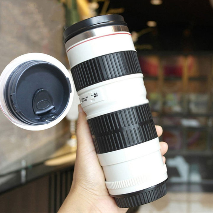 Stainless Steel Lens Cups Leakproof Camera Lens Coffee Mug for