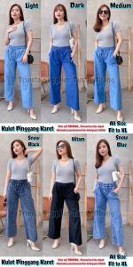TRIVELA & AuroraJeans: Jeans Kulot Pinggang Karet & Tali Depan