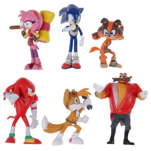 6pcs/set Cute Sonic the Hedgehog Game Action Figures Kids Boy Girl Toy Set Gift