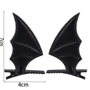 กิ๊บติดผมแฟชั่นฮาโลวีนกิ๊บติดผมปีกค้างคาวทำจากหนังกิ๊บติดผมด้านหน้าเครื่องประดับผม