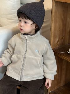 Childrens Autumn and Winter Thickened Coat 2025 Korean-style childrens clothing for little babies autumn and winter outfits boys fleece-lined suits