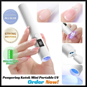 TERLARIS PENGIRIMAN CEPAT COD Pengering Kutek Mini Portable UV Nail Lamp Quick Dry 180mAh GARANSI