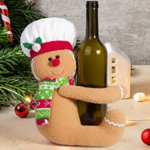ANGY Cookie Man Christmas Gingerbread Man Doll Cartoon Chef Hat Gingerbread Man Bottle Decoration Kids Christmas Gift Funny Gingerbread Man Curtain Buckle Xmas Decor
