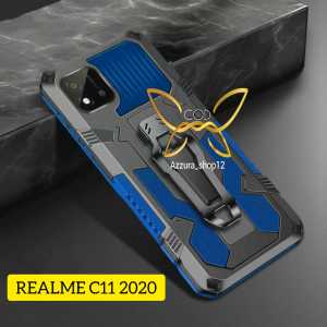 Case Realme C11 2020 New Casing Hp Kickstand Clip Hardcase I-Crystal Casing Hp Robot Case Armor