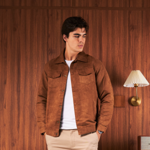 Jaket Trucker Pria Smith Berlin Sigurd Bahan Suede Halus Premium Tebal Nyaman Kantong Banyak Full Kancing