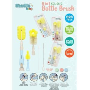 KANDILA Complete Bottle Brush Sikat Botol Busa Sikat Dot dan Sedotan KDL 06-2