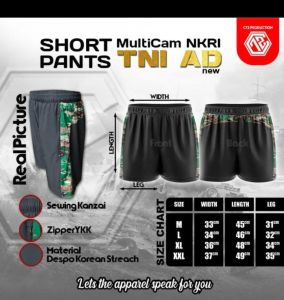 CELANA PENDEK MULTICAM TNI AD NKRI NEW