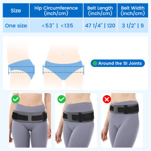 Velpeau Sacroiliac Belt for Si Joint Hip Pelvic Lower Back Leg and Sacral Nerve Pain Relief Very Stretchy Slim Lightweight Can be Worn Under Pants for Women and Men