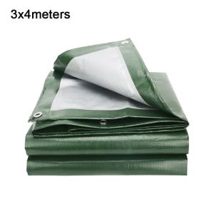 MIRELINA Waterproof Coating Waterproof Tarpaulin Grommet Eyelets Reinforced Edge Awning Cover Multipurpose Green Color Multipurpose Tarp Sheet Outdoor Use