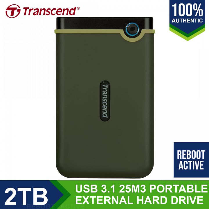 Transcend StoreJet 25M3 2TB 4TB Ruggedized Portable External Hard