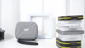 JJC 10 Pockets Hard Shell Filter Bag Up to 95mm Water Resistant Dustproof Camera Filter Pouch Carrying Case for Photography