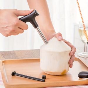 JANEB Stainless Steel Coconut Opener Punch Plastic Handle Coconut Opening Tool Durable Tap Drill Coco Water