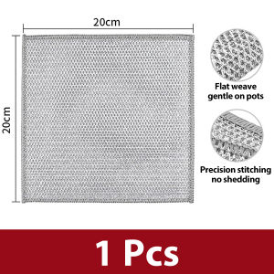 Byshow Metal Wire Cleaning Cloth Silver Steel Wire Dish Cloth Pan Rust Removal Dish Rag Dry Kitchen Dedicated Magic Dishwashing Pot Towel Rags Reusable Non Stick Oil Dishcloth 银丝抹布 钢丝洗碗布 铁丝布