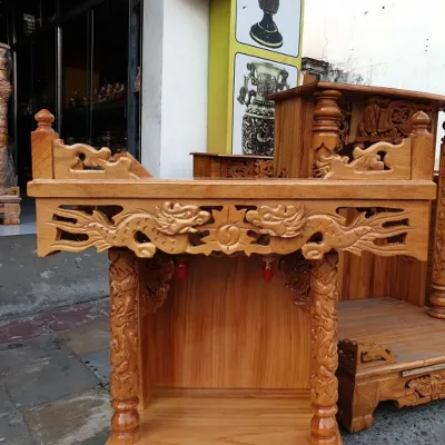 Bàn thờ treo tường gỗ gõ đỏ ngang 60 cm trang treo gỗ hương trang thờ gỗ