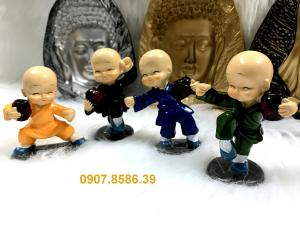 [HCM]Bộ 4 tượng chú tiểu múa túy quyền ( Hình Thật )