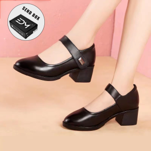 Boulder Size 35-40 Soft Leather School Shoes Black High Heels Shoes Dancer Shoes Classy Walking Shoes for Girls Ladies