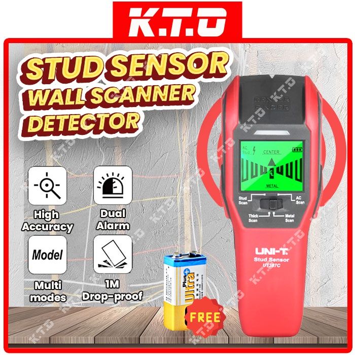 UNI-T Wall Scanner Detector UT387C Stud Sensor Finder Metal Ac Wire ...