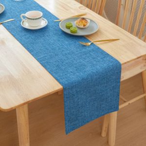 GEANAN Linen Table Runner Solid color Rectangular Tablecloth Home Decor Thicker Table Cover Table Decoration