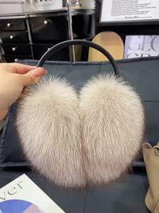 New Winter Real Fox Fur Earmuffs for Women Natural Fox Fur Scarves Dual Use Genuine Warmer Plush EarMuff Outdoor Solid Fur Scarf2026