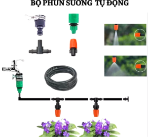 Hệ Thống Tưới Phun Sương Tự Động Làm Mát Căn Nhà Cây Cảnh - Bộ 10m dây (6mm) và 12 béc phun