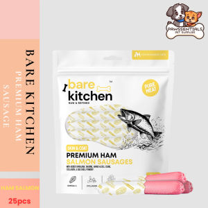 BARE KITCHEN Luscious Premium Ham Sausages Cat & Dog Treats 375g