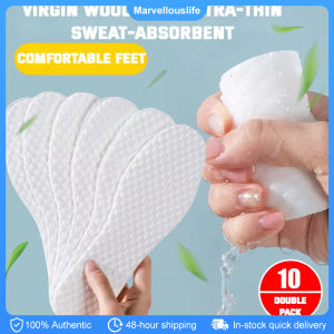 10Pair Disposable Insoles Nature Wood Pulp Insoles Light Weight Breathable Foot Pads Sweat-absorbing