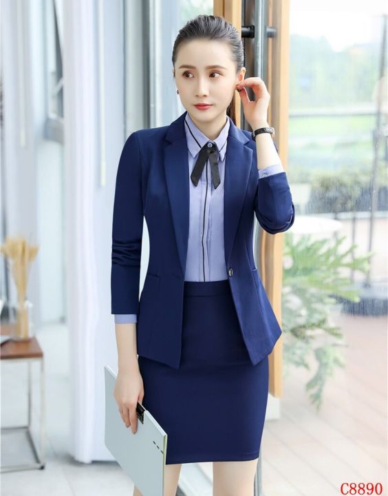 Ladies Polyester Elegant Business Women Skirt Suit - China Women