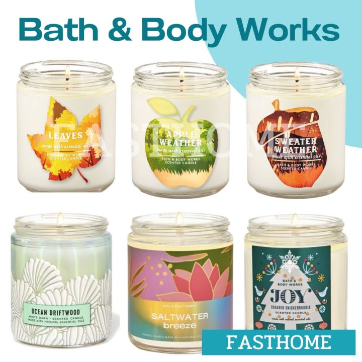 เทียนหอม(ขนาดกลาง) Bath & Body Works Single Wick Candles ขนาด 7 oz