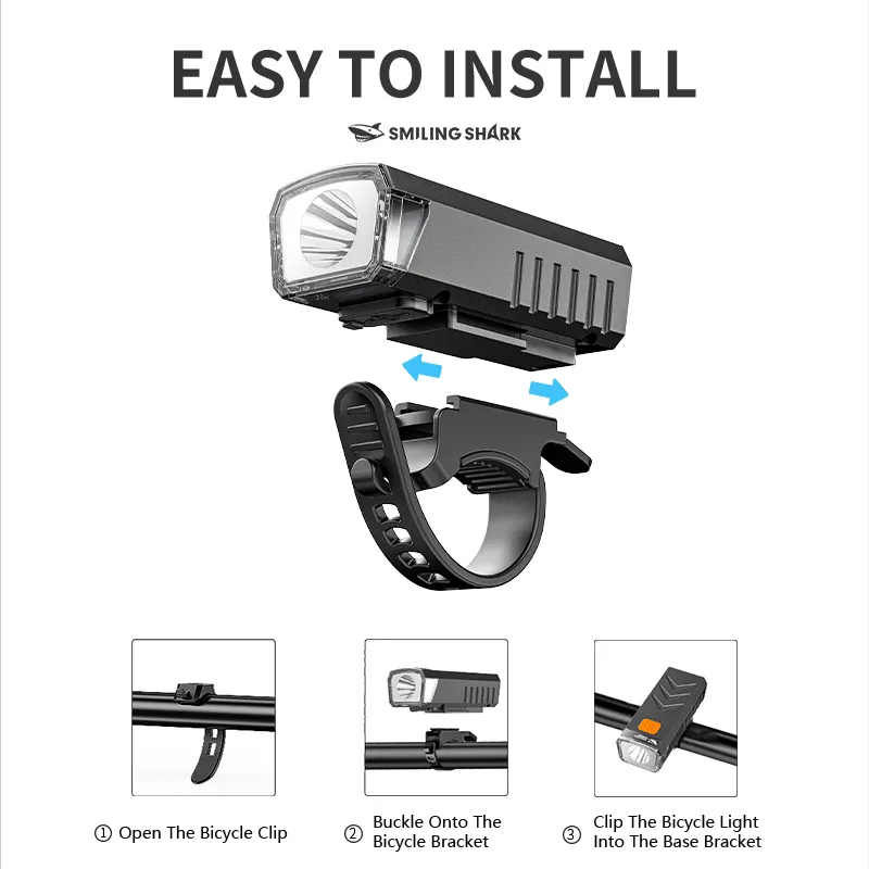 SMILING SHARK QXD440 LED Bike Light 3Mode Super Bright Bicycle