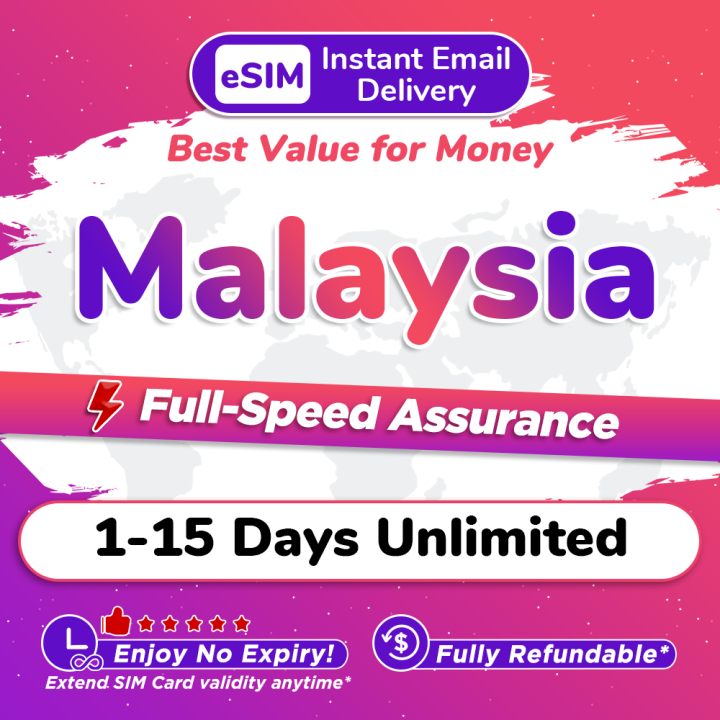 Malaysia eSIM Pro 115Days Daily 500MB3GB Unlimited 5G/4G Data High Speed Malaysia Travel