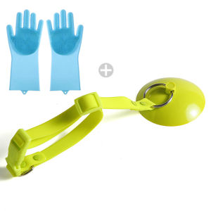 Núm hút cao su tắm thú cưng Fixer và Bộ Găng tay tắm cho thú cưng