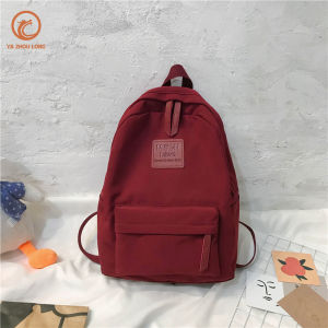 YA ZHOU LONG ยาวกระเป๋าเป้สะพายหลังกลางโรงเรียนนักเรียนกระเป๋านักเรียนความจุสูงกระเป๋าเป้สะพายหลังกลางแจ้ง กระเป๋าสะพายหลังมินิมอล