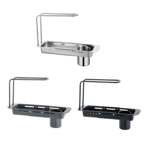 Multifunctional Over The Sink Storage Rack Stainless Steel Adjustable Shelf for Mess Release Kitchen Space