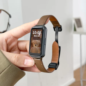 Luxury Leather Strap For Huawei Band 10/9/8 Fashion Smart Watch Band Loop Replacement Bracelet Wristband For Huawei Band10 Band9 Band8 Smart Watch Strap