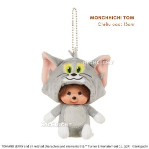 CHÍNH HÃNG NHẬT - FULL TEM TAG - Móc khóa Tom and Jerry x Monchhichi chính hãng Nhật - Monchhichi Keychain