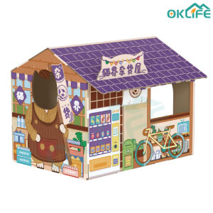 [OKLIFE.SG]DIY Cat House Cat Scratcher House/ Cat house with scratch board Cat Tax Christmas house