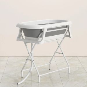 อ่างอาบน้ำเด็ก พร้อมขาตั้ง ที่อาบน้ำเด็กแบบยืน พับเก็บได้ อ่างอาบน้ำทารกเหมาะสำหรับทารกแรกเกิด เด็กผู้หญิง และเด็กเล็ก