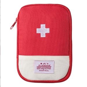 Tas Mini P3K Bentuk Persegi Tempat Kotak Obat Bag Organizer Medicine Bag First Aid Travel Medicine Pouch Tas Obat Mini Ala Korea