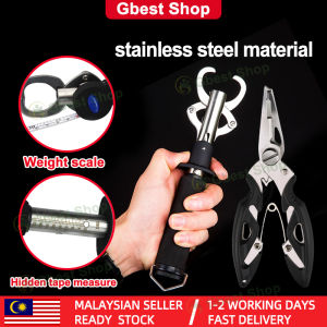 Gbest Fishing Plier Clip With Scale Fishing Tool Fish Lip Grip Gripper Tackle Tools Stainless Steel Clamp Pliers Fishing Accessory Grabber Lips Grip Fish Set Fishing Accessories Casting