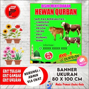 Banner Jual Hewan Kurban / Spanduk Jual Hewan Qurban Ukuran 80 x 100 cm