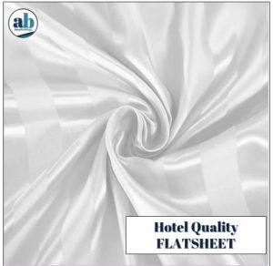 3IN1 FULLY GARTERIZED WHITE STRIPE BEDSHEET WITH TWO PILLOW CASES I CANADIAN SATIN COTTON