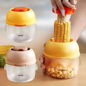 VJ5YE Twist and Press Manual Corn Thresher Quick Cutter Tool Multifunctional Corn Cob Stripper High-Quality with Scale Corn Shucker Tool Home