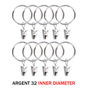 10pcs/pack Curtain Ring Rod Clip Anti-rust Retro Metal Shower Curtain Ring Clip For 25/35mm Shower Curtain Rod Clip Home Decor Accessories