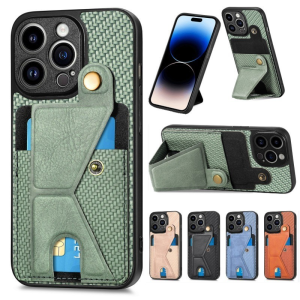 Back Case for Xiaomi 13 13T 12 12T 11X 11T 11 Lite 5G NE 10 10T Pro Plus Lite Carbon Fibre Buckle Card Holder Wallet Phone Cover