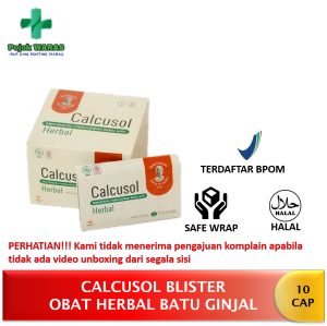 Calcusol 10 tab Ekonomis Obat Jamu Herbal Pencahar Batu Ginjal - Kemasan Blister isi 10 Kapsul
