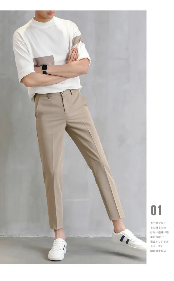 24H Delivery】 Men's Korean Pants Casual Trousers For Men Slacks & Formal  For Office Korean Fashion Suit Pants