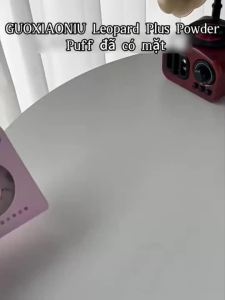 GUOXIAONIU Mút trang điểm họa tiết da báo siêu mềm đệm khí dùng khô ướt cho kem nền và phấn phủ