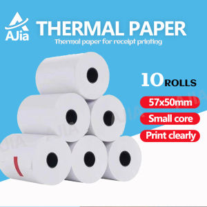 10 set High Quality 57x50 mm Thermal Paper for Receipt Printers- Cordya (White)