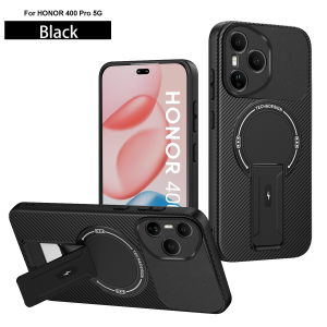 Magnetic Case For Honor 400 Pro 400 Lite Honor400 Pro 5G Global Phone Case Fiber Pattern Holder Drop Protection Back Cover For Honor 400Pro